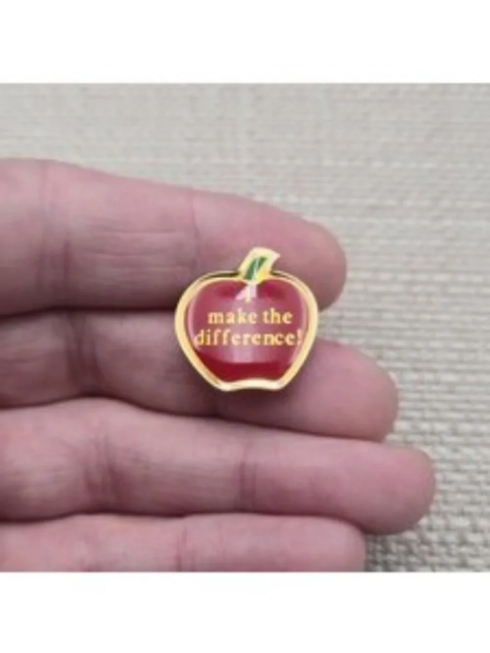 Red Apple Make The Difference Teacher Appreciation Enamel Lapel Pin A8344